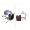 Double-decker Camping Portable Storage Rack Barbecue Table