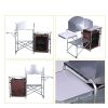 Double-decker Camping Portable Storage Rack Barbecue Table