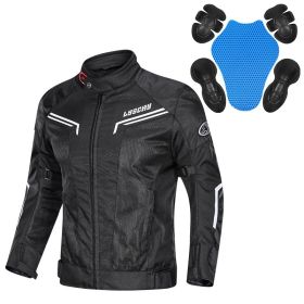 cMotorcycle Mesh Summer Jacket Pants Men Women (Option: Blackbright silver-4XL)