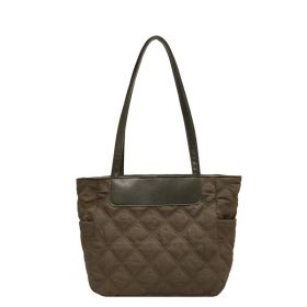 Rhombus Sewing Shoulder Bag Autumn And Winter Winter Luxury Women's Bag High Capacity Casual Commuting Personalized Handbags (Color: Green)