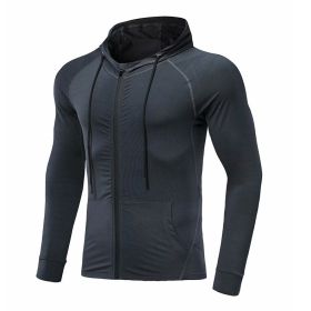 Long-sleeved Stretch Tight Fitness Training Suit (Option: Grey-S)