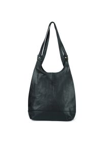 Genuine Leather Simple Stylish And Versatile Portable Shoulder Bag (Option: 8735 Black)