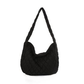 Winter Personalized Bags For Women Crossbody Bag With Rhombus Stitching Design Commuting Casual Shopping Handbags (Color: Black)