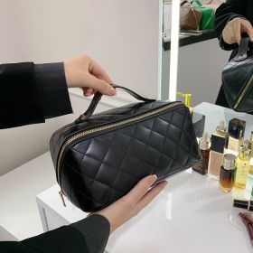 Cosmetic Bag Shell Portable Women (Color: Black)