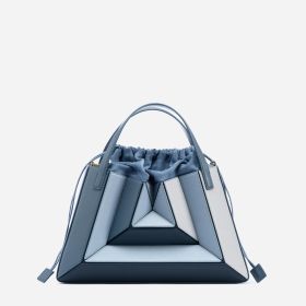 Color Contrast Patchwork Handbag (Option: Blue-30x5x20cm)