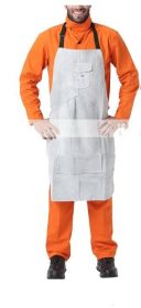 Brown Leather Bib Apron (Option: White-107x58cm)