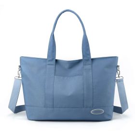 Large Capacity Tote Bag New Shoulder Bag Casual Korean Style Trendy Solid Color Handbags For Women (Color: Blue)