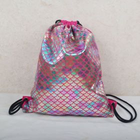 Sequins Drawstring Backpack Outdoor Medium Soft (Option: Color Gold Pink-Below 20L)