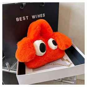 Cute Cartoon Big Eyes Dog Plush Bags For Women (Color: Orange)