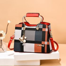 Elegant Large Capacity Fashion Women's Handbag (Option: Diamond Red)