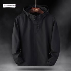 Single Men's Assault Jacket Outdoor Sports Waterproof Mountaineering Suit Trench Coat (Option: Black-XL-Men)