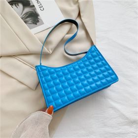 Elegant One-shoulder Diamond Pattern Bag Women (Color: Blue)