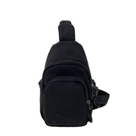 Women's Fashion Simple Chest Bag (Option: Black Nylon)