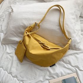 Women's Korean-style Canvas Dumplings Fashion Casual Crossbody (Color: Yellow)