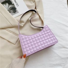 Elegant One-shoulder Diamond Pattern Bag Women (Color: Purple)