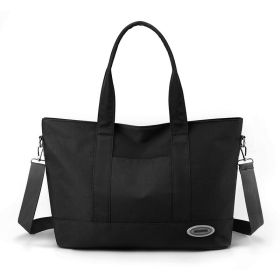 Large Capacity Tote Bag New Shoulder Bag Casual Korean Style Trendy Solid Color Handbags For Women (Color: Black)