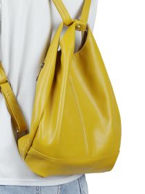 Genuine Leather Simple Stylish And Versatile Portable Shoulder Bag (Option: 8735 Yellow)