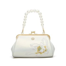 Clutch Style Handbag (Option: Pearlescent White-180x90x130mm)