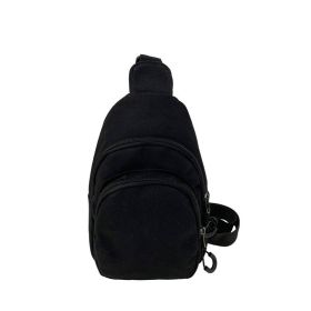 Women's Fashion Simple Chest Bag (Option: Black Canvas)