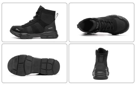Labor Protection Shoes Anti-smash Anti-puncture Protective Shoes High Top (Option: Black-41)