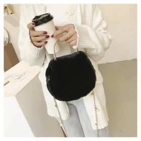 Women's Fashionable Elegant Pearl Chain Handbag (Option: Black Pearl Chain)