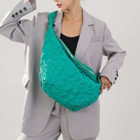 Mesh Female Cloud Bag Crossbody (Color: Green)