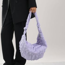 Mesh Female Cloud Bag Crossbody (Color: Purple)