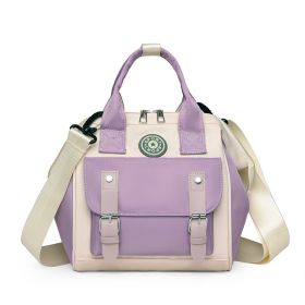 Women's Fashion Oxford Cloth Belt Multifunctional Cross-body Shoulders Backpack (Color: Purple)