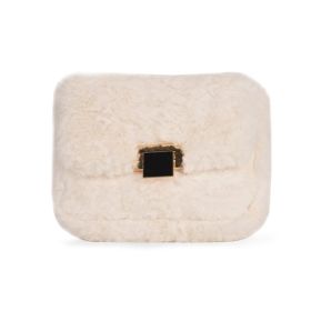 Women's Fashion Simple Shoulder Crossbody Chain Bag (Color: White)