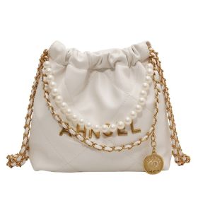Women's Diamond Chain Messenger Bag Pearl (Color: White)