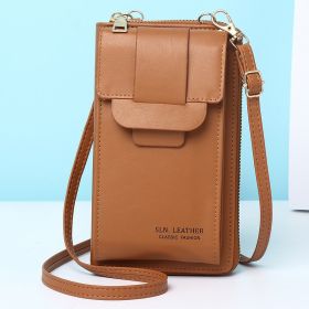 Women's Messenger Bag Simple Mini Shoulder Bag (Color: Brown)