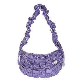 Women's Fashion Bright Face Down Shoulder Messenger Bag (Color: Purple)