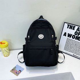 Double Shoulder Fashion Simple Backpack (Color: Black)