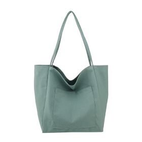Women's Fashion Shoulder Large Capacity Canvas Bag (Color: Green)