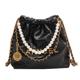 Women's Diamond Chain Messenger Bag Pearl (Color: Black)