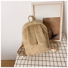 Women's Fashion Plush Cute Rabbit Ears Backpack (Color: Khaki)
