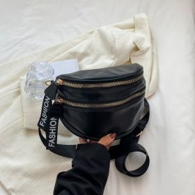 Summer New Minority All-match Crossbody Saddle Bag (Color: Black)