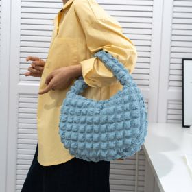 Women's Fashionable Cloud Pleated Shoulder Bag (Color: Green)