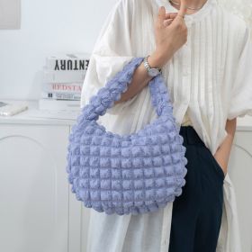 Women's Fashionable Cloud Pleated Shoulder Bag (Color: Purple)