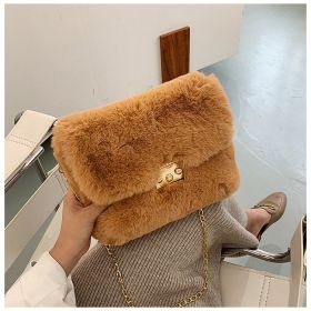 Women's Fashion Plush One-shoulder Crossbody Bag (Color: Khaki)