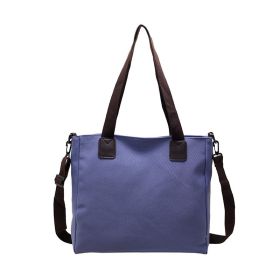 Shoulder Handbag Canvas Bag Large Capacity (Color: Blue)
