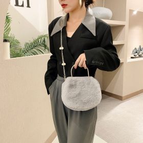 Women's Fashionable Elegant Pearl Chain Handbag (Option: Gray Pearl Chain)