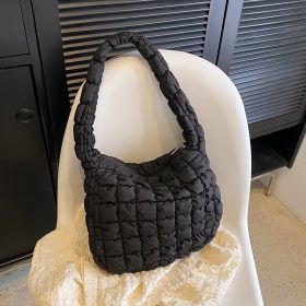 Women's Fashion Casual And Lightweight Large Capacity Dumpling Bag (Color: Black)