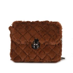 Women's Fashion All-match Plush Chain Shoulder Messenger Bag (Color: Khaki)