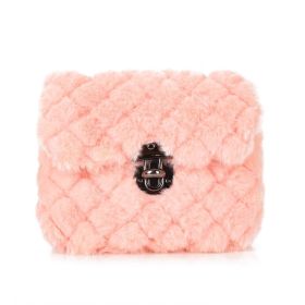 Women's Fashion All-match Plush Chain Shoulder Messenger Bag (Color: Pink)