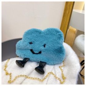 Women's Fashion Plush Cloud Shoulder Bag (Color: Blue)