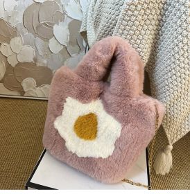 Women's Fashion Simple Omelette Flower Messenger Bag (Color: Pink)