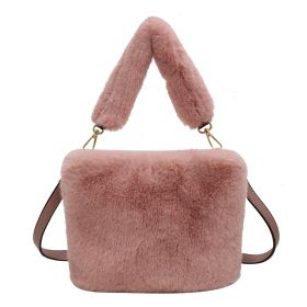 Women's Fashion Casual Plush Crossbody Bag (Color: Pink)