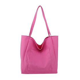 Women's Fashion Shoulder Large Capacity Canvas Bag (Color: Pink)