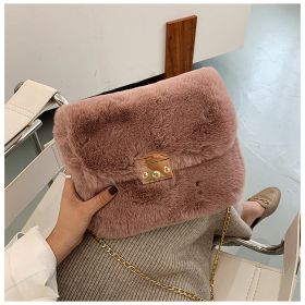 Women's Fashion Plush One-shoulder Crossbody Bag (Color: Purple)